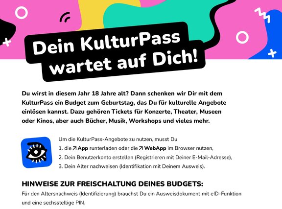 Anzeigebild KulturPass Info-Flyer Deutsch  